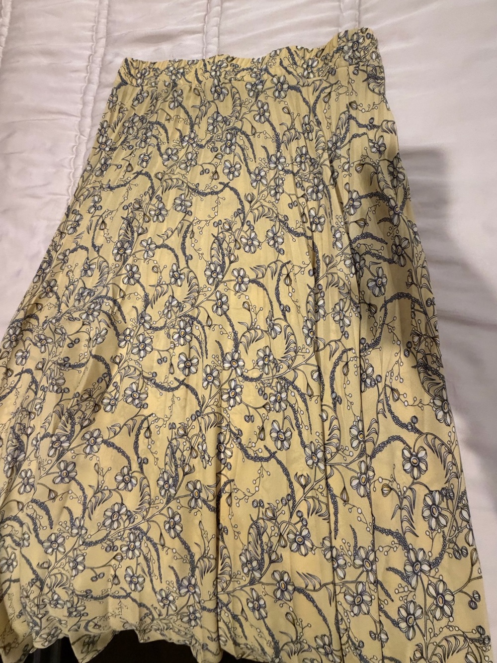 Max Studio Women's Yellow Floral Midi Skirt